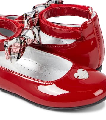 Bow-detail patent leather ballet flats | Monnalisa