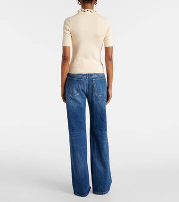 Verziertes Top aus einem Seidengemisch | Rabanne