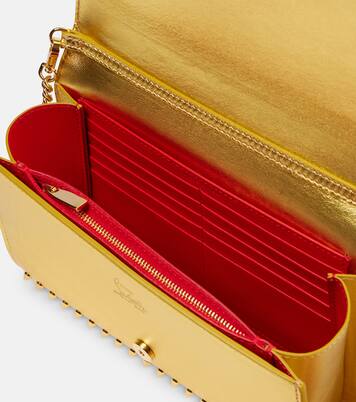 Clutch Paloma de piel metalizada con tachuelas | Christian Louboutin