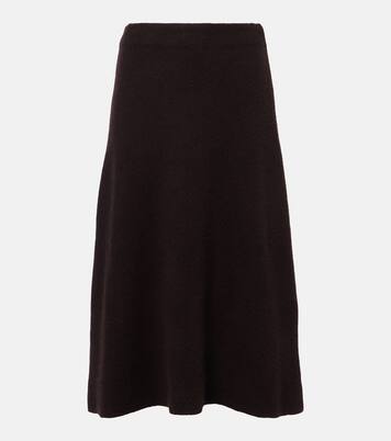 Ivanka cashmere and silk midi skirt | The Row
