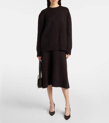 Ivanka cashmere and silk midi skirt | The Row