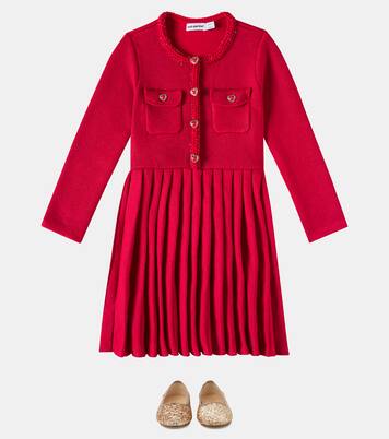 Embellished pleated dress | Self-Portrait Kids