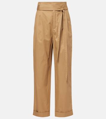 Pleated cotton poplin straight pants | Saint Laurent
