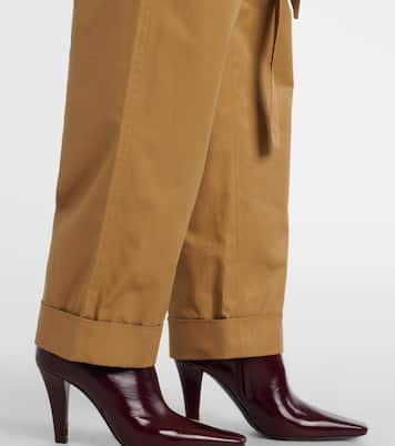 Pleated cotton poplin straight pants | Saint Laurent