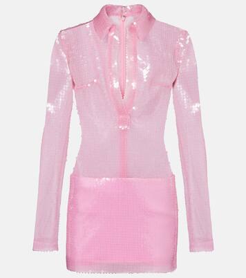 Robe polo à sequins | David Koma