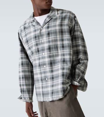 Checked silk and linen shirt | A.Presse