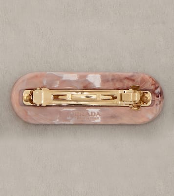 Logo crystal-embellished barrette | Prada