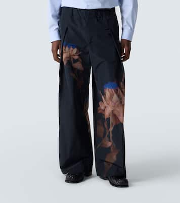 Pilan floral wool-blend taffeta wide-leg pants | Dries Van Noten