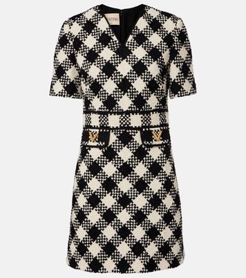 VGold checked tweed minidress | Valentino