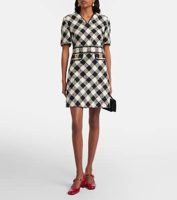 VGold checked tweed minidress | Valentino