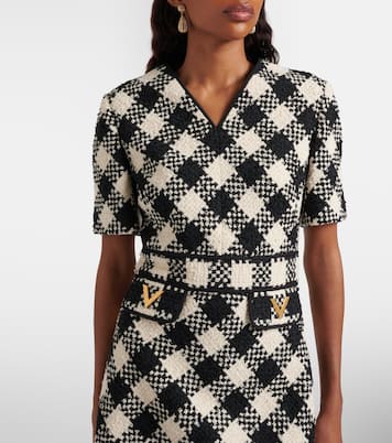 VGold checked tweed minidress | Valentino