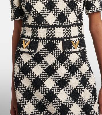 VGold checked tweed minidress | Valentino