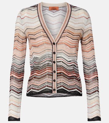 Cardigan Zigzag aus Häkelstrick mit Pailletten | Missoni