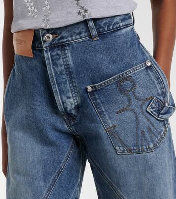 Embroidered high-rise straight jeans | JW Anderson