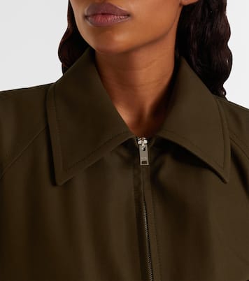 Leather-trimmed cotton twill blouson jacket | Bottega Veneta