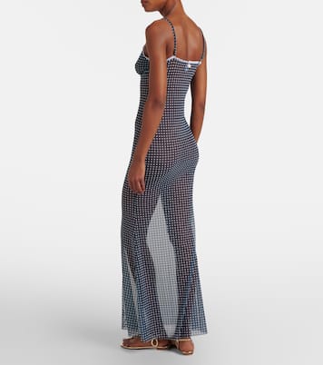 Solay gingham mesh maxi dress | Bananhot