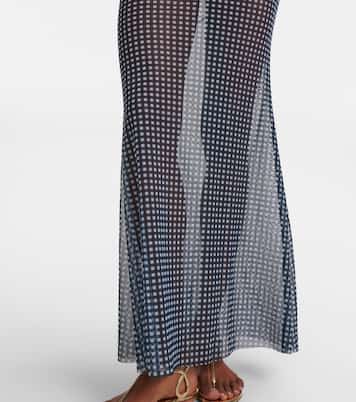 Solay gingham mesh maxi dress | Bananhot