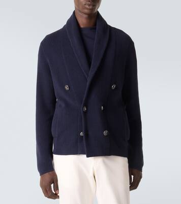 Double-breasted cotton cardigan | Brunello Cucinelli