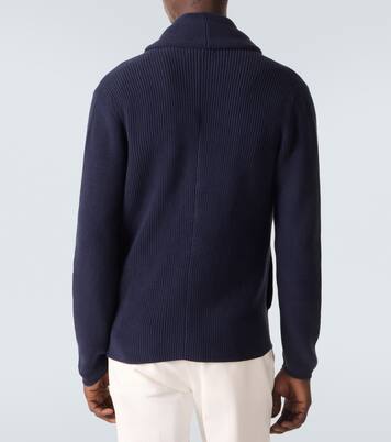 Double-breasted cotton cardigan | Brunello Cucinelli