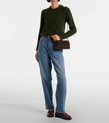 Notturno Intrecciato suede crossbody bag | Bottega Veneta