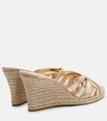 Metallic leather espadrille wedges | Veronica Beard
