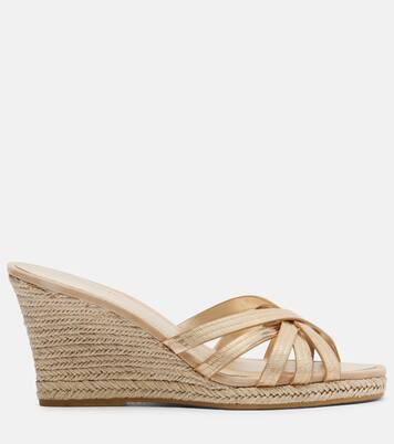 Metallic leather espadrille wedges | Veronica Beard