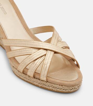 Metallic leather espadrille wedges | Veronica Beard