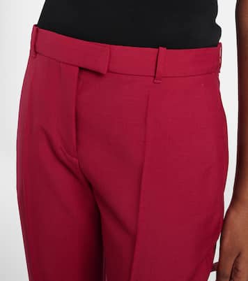 Cropped wool and mohair slim pants | McQueen