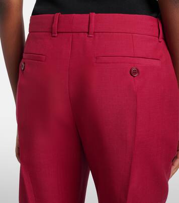 Cropped wool and mohair slim pants | McQueen