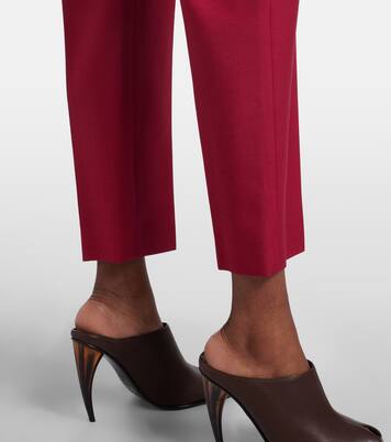 Cropped wool and mohair slim pants | McQueen
