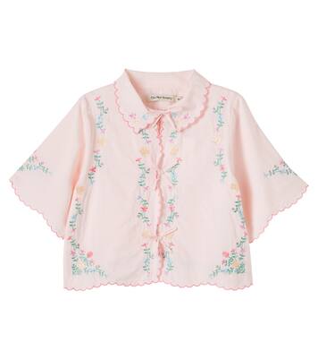 Orchid floral embroidered cotton blouse | The New Society
