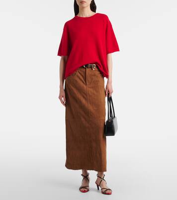 White Label Nayah suede midi skirt | Proenza Schouler