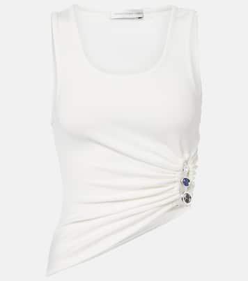 Droplet Crystal embellished ruched tank top | Christopher Esber