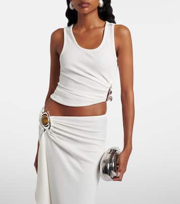 Droplet Crystal embellished ruched tank top | Christopher Esber