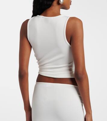 Droplet Crystal embellished ruched tank top | Christopher Esber