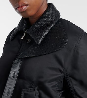 Intrecciato leather-trimmed blouson jacket | Bottega Veneta