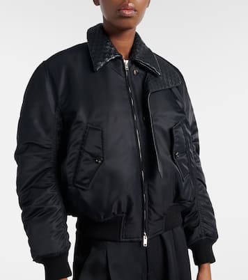 Intrecciato leather-trimmed blouson jacket | Bottega Veneta