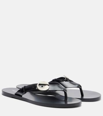 Logo leather thong sandals | Coperni