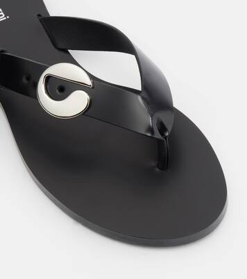 Logo leather thong sandals | Coperni