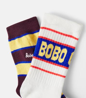 Logo set of 2 cotton-blend socks | Bobo Choses