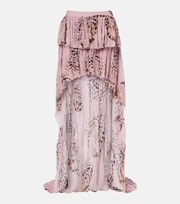 Printed asymmetric georgette maxi skirt | Blumarine