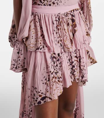 Printed asymmetric georgette maxi skirt | Blumarine