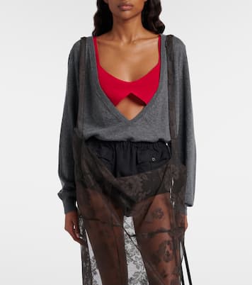 Silk crêpe de chine bra top | Prada