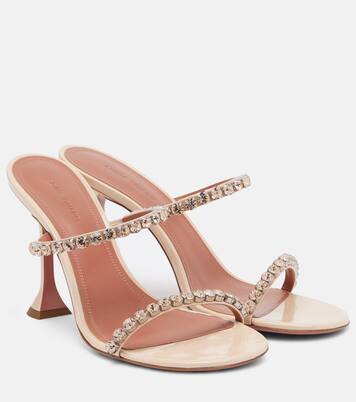 Gigi crystal-embellished leather sandals | Amina Muaddi