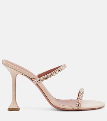 Gigi crystal-embellished leather sandals | Amina Muaddi