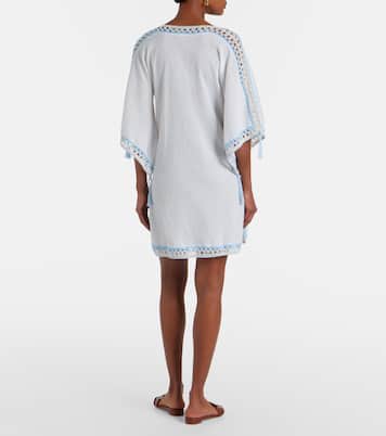 Kaftan aus Baumwolle mit Häkelstrick | Anna Kosturova