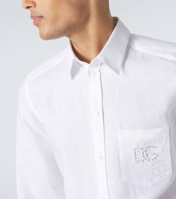 Camicia in lino con ricamo | Dolce&Gabbana