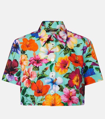 Floral cotton crop top | Dolce&Gabbana
