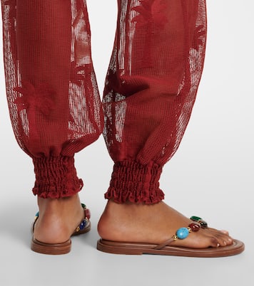 Embroidered cotton-blend mesh balloon pants | Johanna Ortiz