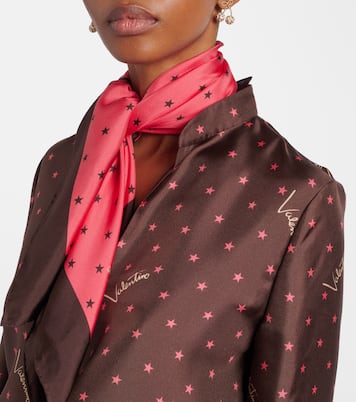 Printed silk twill scarf | Valentino